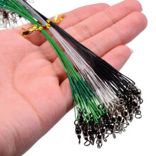 20pcs 15/20/25/30cm Stainless Steel Wire Leader Fishing Leash With Swivel Anti-bite Line Leadcore For Lure Accessories Pike