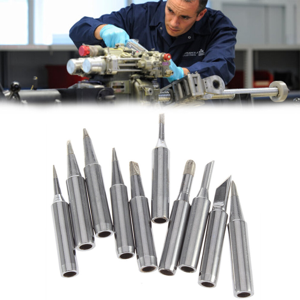 10 Pcs Solder Iron Tip 900M-T For Hakko Soldering Rework Station Tool Silver 5063131607611