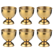 6Pcs Stainless Steel Egg Cups Creative Convenient Egg Holders Egg Stand Cups Boiled Egg Cups Small Beer Wine Cups for Home