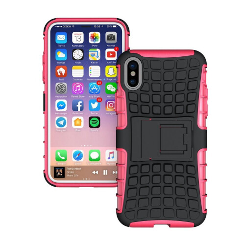 2 in 1 Mobile Phone Protective Case For iPhoneX Cover Shell With Support Stand 2
