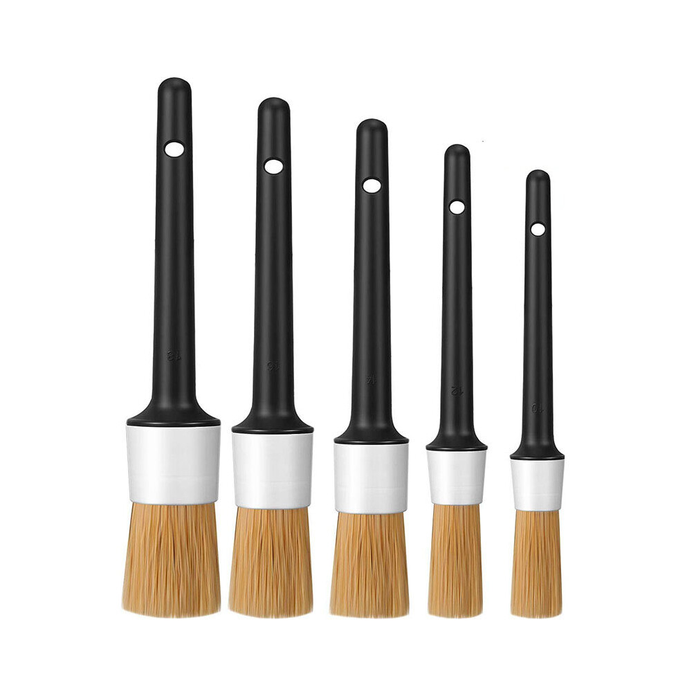 Car Exterior Interior Detail Brush 5Pcs Boar Hair Bristle Brushes For Car Cleaning Auto Detail Tools Dashboard Cleaning Brush 5063131531558