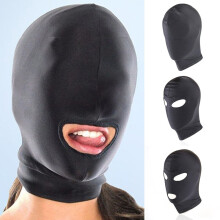 BDSM Fetish Mask Hood Sexy Toys Open Mouth Eye Bondage Party Mask Cosplay Slave Punish Headgear Mask Adult Game for Couples Men