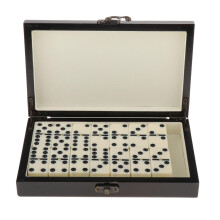 Vintage Domino Tiles Set 28pcs Classic Travel Funny Board Games w/ Wood Case for Kids Adults 2-4 Players