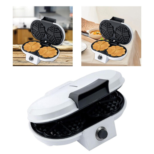 Electric Waffle Maker 1000W Non Sticking Coating Bread Waffle Making Easy Clean 2