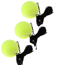Pack Of 3 Tennis Training Ball Exercise Resiliency Practice Balls With Cord