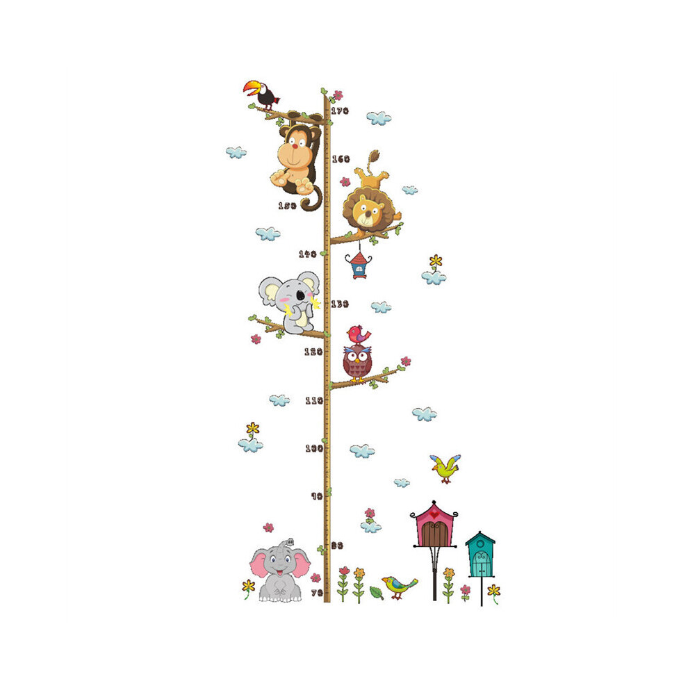 Wejoy Cartoon Animals Height Measuring Rulers Monkey Growth Chart Decals Wall Stickers For Kids Nursery Room Decor For Boys And Girls