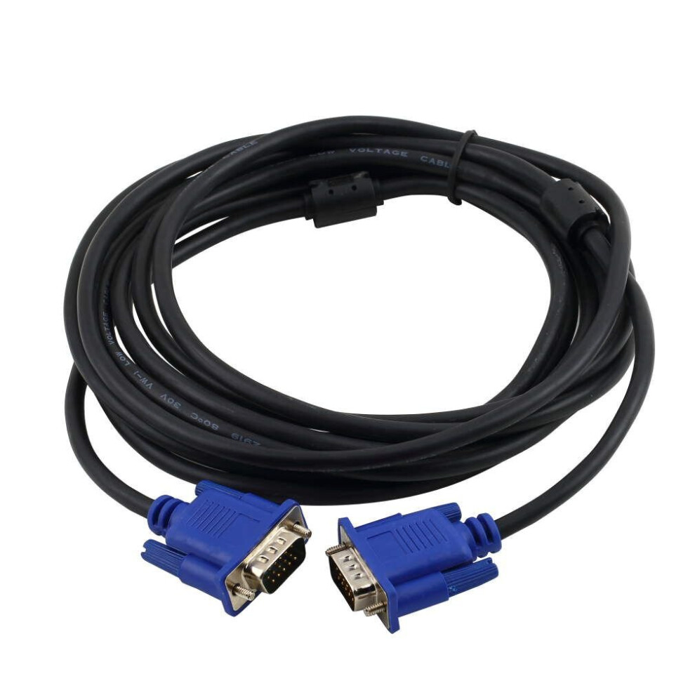 Svga Vga Hd15 Male To Hd15 15-Pin Male Extension Monitor Connector Cable 15 Feet 5063131613490