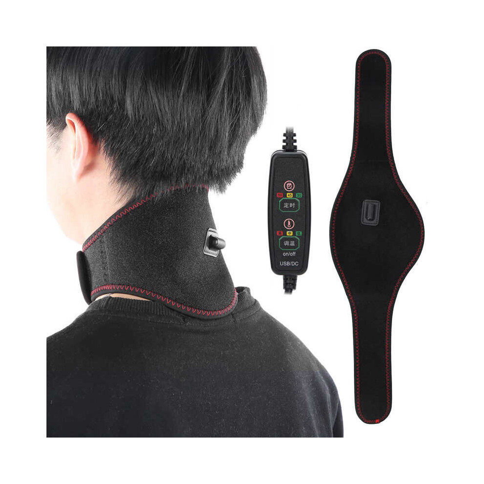 Wejoy Neck Support Massager Heating Therapy Belt Electric Hot Compress Cervical Vertebra Wrap Device Protector Pain Relief Timing Tool