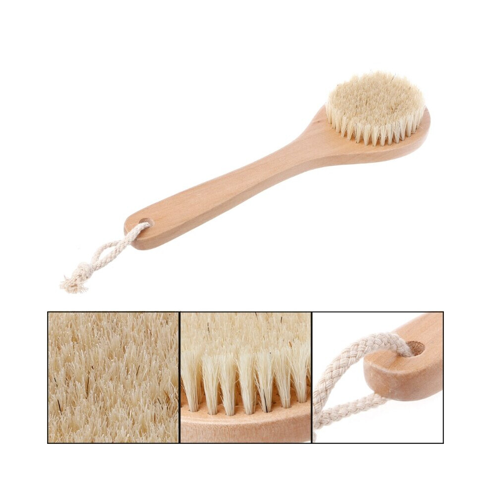 Wejoy Wooden Handle Natural Bristle Dry Skin Exfoliation Body Brush Massager Detox Au11 21