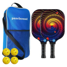 New-Set Of 2 Pickleball Paddle Lightweight Pickleball Paddles,Thin&Quick Pickleball Rackets Set With Carrying Bag,4 Balls A