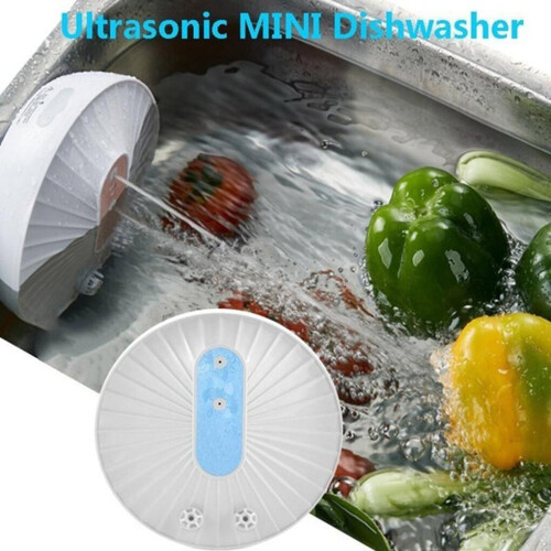 Mini Dishwasher Kitchen Sink Wall Suction Mount Sonic Wave Round Type Dishes Washing Machine 2