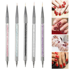 5pcs/Kit Nail Art Pen Set Double-ended Acrylic Dotting Drawing Painting Nail Brush UV Gel Liner Polish Nails Art Dotting Tools