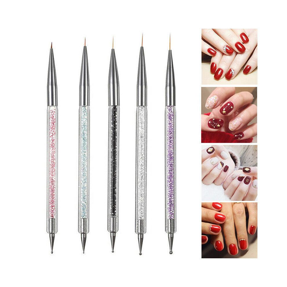 Wejoy 5Pcs/Kit Nail Art Pen Set Double-Ended Acrylic Dotting Drawing Painting Nail Brush Uv Gel Liner Polish Nails Art Dotting Tools