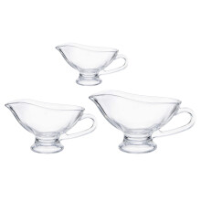 Glass Gravy Dish with Handle, Clear Gravy Sauce Boat for Dining, Holiday Meals & Parties