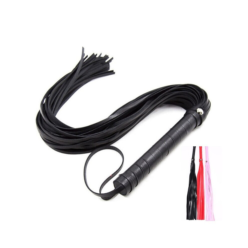 Wejoy Black Pu Leather Pimp Whip Racing Riding Crop Party Flogger Hand Cuffs Queen Horse Riding Whip Equipment