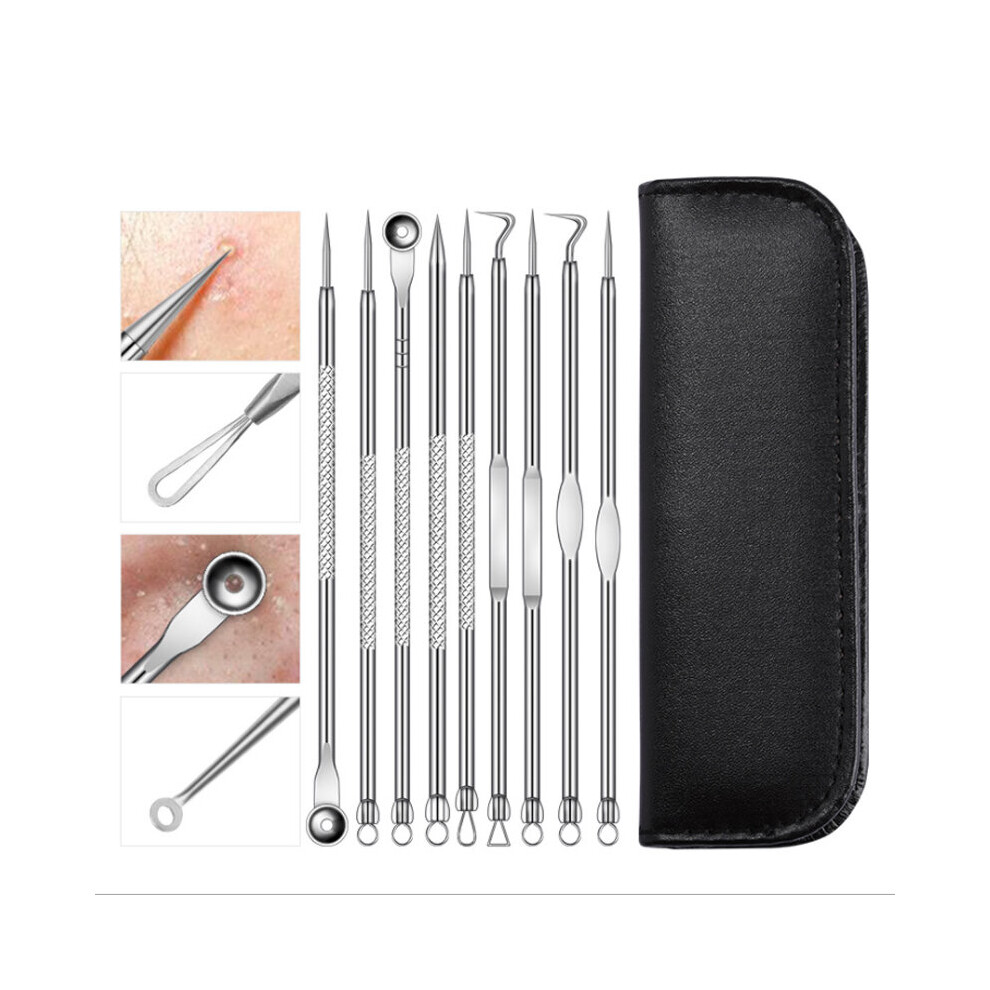 Wejoy 9Pcs/Set Blackhead Comedone Acne Pimple Blackhead Remover Extractor Tool Spoon For Face Skin Care Tool Needles Facial Pore Clean