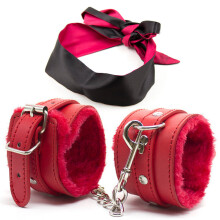 PU Leather Sex Handcuffs with Eye Mask Sex Toys for Couples Adult Games Slave Bondage Restraints Erotic Accessories 2pcs/set