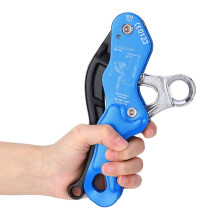 Aluminium Alloy Blue Anti-Panic Outdoor Climbing Descending Self Locking Protection Hand Control Descender