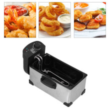 3L Electric Deep Fryer 2000W Commercial Stainless Steel French Fries Chips Fryer Machine 0-190Celsius EU Plug 220V
