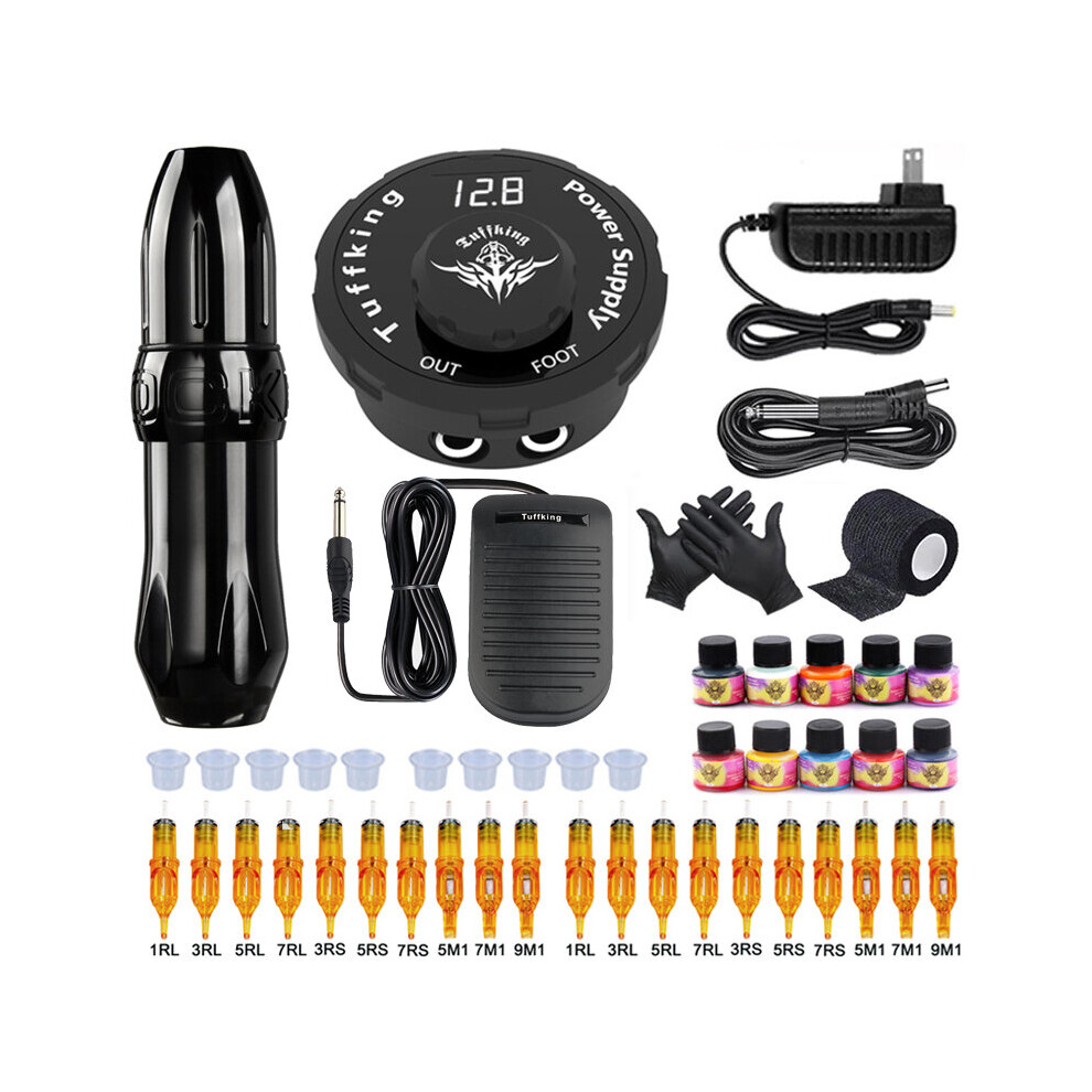 Wejoy Grain Professional Tattoo Machine Set Rotary Tattoo Pen With Cartridges Needles Permanent Makeup Machine For Tattoo Beginner Body Art