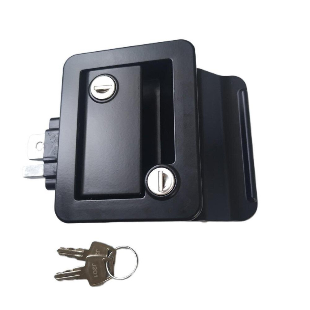 Caravan Rv Travel Trailer Entry Door Lock Camper Door Latch Handle With Keys Rv Door Lock Replacement For Rv/Camper/Trailer Black/White 5063131435047