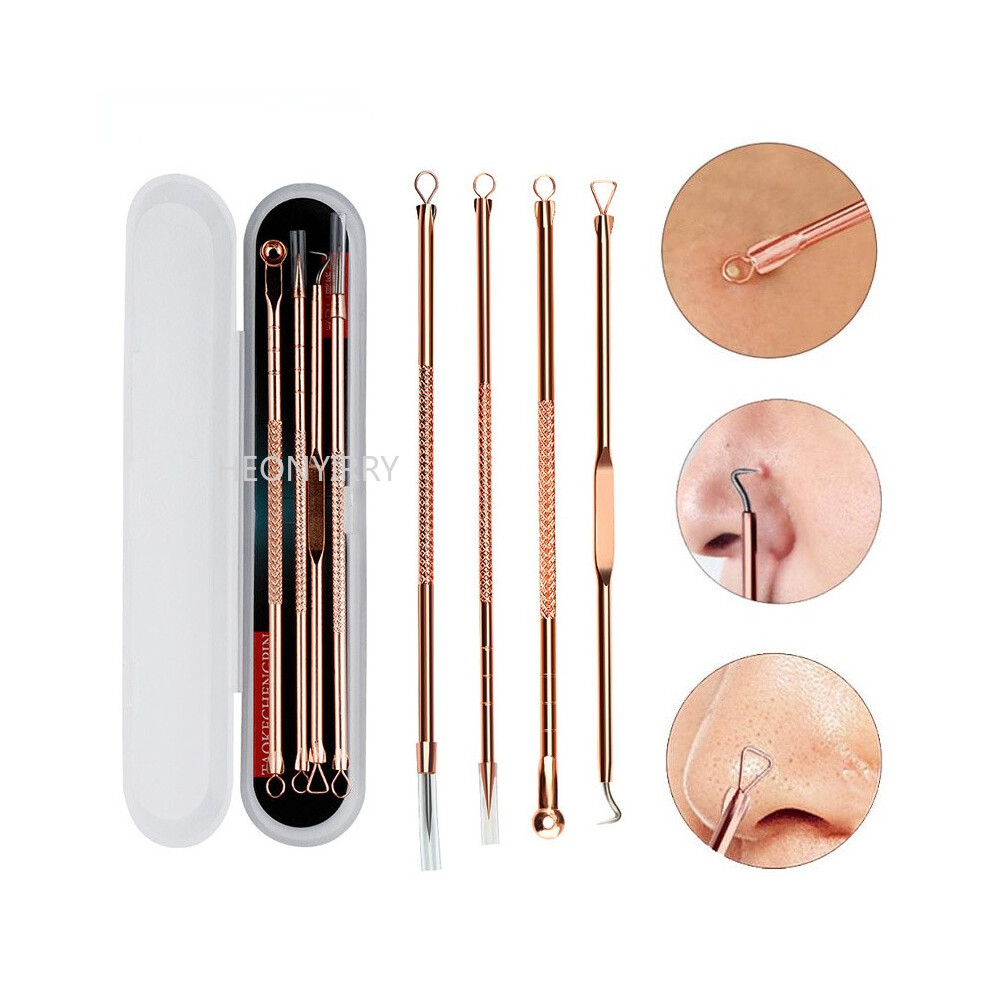 Wejoy 4Pcs Acne Blackhead Comedone Black Spot Pimple Blemish Remover Skin Care Women Beauty Acne Treatment Pore Cleanser Needle Hook