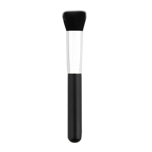 Portable Soft Synthetic Large Cosmetic Blending Foundation Silver Makeup Brush 2