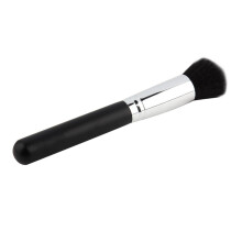 Portable Soft Synthetic Large Cosmetic Blending Foundation Silver Makeup Brush