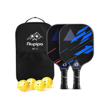 Pickleball Racket Cricket Set 4 balls 2 Paddles 1 bag Carbon Fiber Composition PE Honeycomb Core Surface Lightweight Equipment