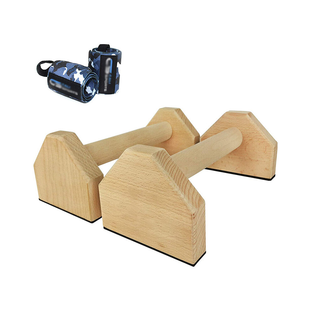 Push Up Handles Wooden Push Up Bar for Jump Throughs Handstand Pushups and Calisthenics Fitness Exercise Equipment for Home 