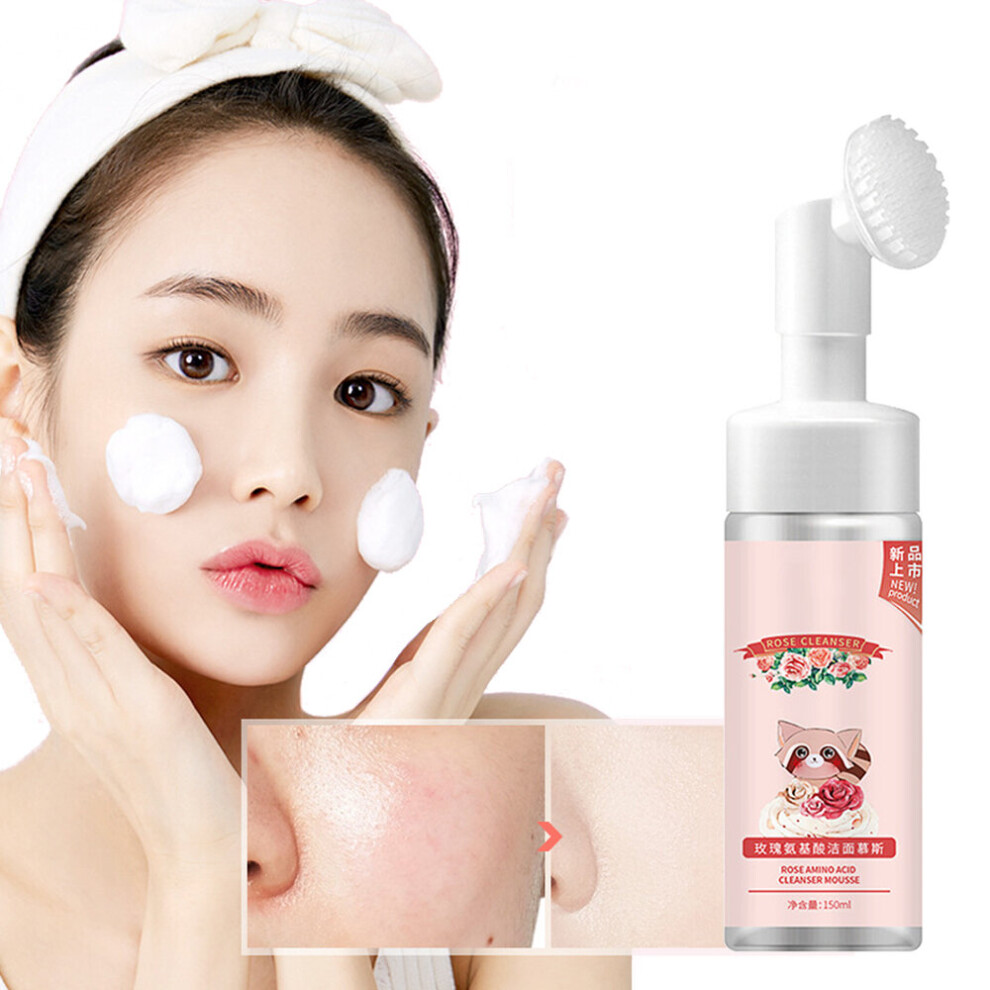 Wejoy Cleansing Mousse Rose Foaming Cleanser Scrub Cleansing Acne Oil Control Blackhead Remover Shrink Pores Skin Care Makeup Remover