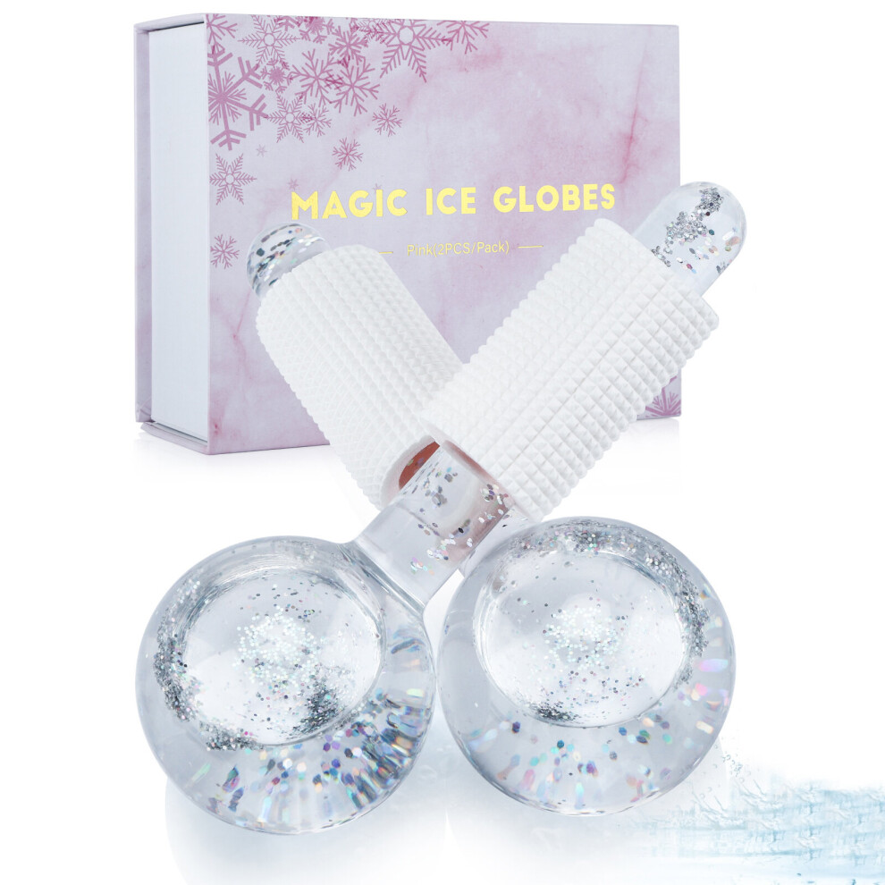 Wejoy 1 Pair Facial Globes Cooling Roller Ball For Face Eye Massage Beauty Ice Hockey Energy Crystal Ball Water Wave Skin Care Device