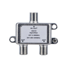 2 In 1 2 Way Satellite Splitter TV Signal Cable TV Signal Mixer SAT/ANT Diplexer Combiner UHF/VHF Separating RF Signals