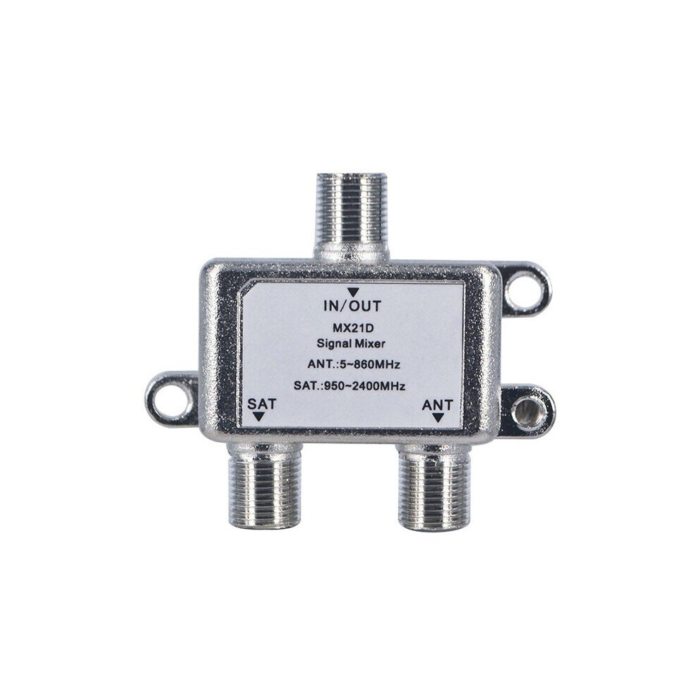 2 In 1 2 Way Satellite Splitter Tv Signal Cable Tv Signal Mixer Sat/Ant Diplexer Combiner Uhf/Vhf Separating Rf Signals 5063131556636