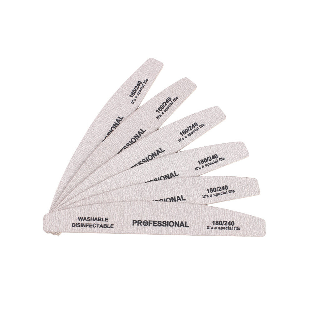 Wejoy Grey 10Pcs Wood Sandpaper Nail File 180/240 Professional Emery Board Manicure Buffer Boat Double-Sided Wooden Pedicure Buffers