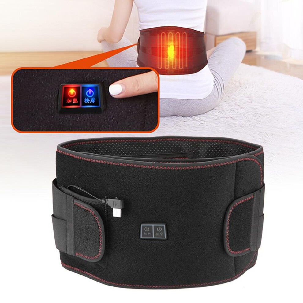 Wejoy 3 Sizes Electric Heat Therapy Far Infrared Vibration Hot Compress Waist Pain Relieve Belt Heating Waist Belt Lumbar Support
