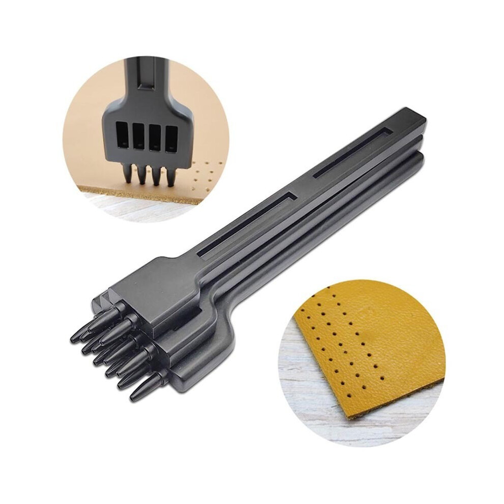 1Pc 4/5/6Mm Leather Black Round Hole Row Punch Tool Diy Round Stitching Punch Sewing Stitching Punch Carving Work Saddle Set 5063131388084