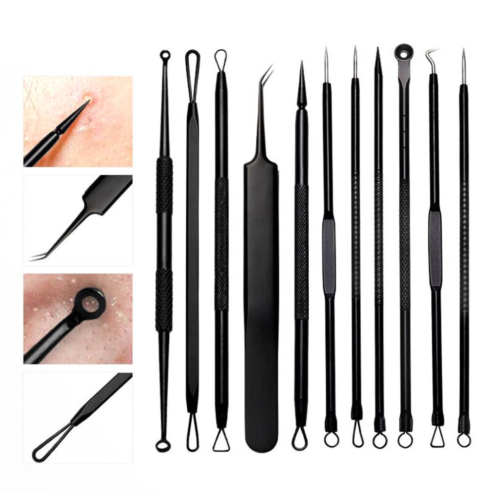 Wejoy 11Pcs Professional Acne Removal Tools Kit Blackhead Extractor Face Care Manicure Pedicure Clipper Pimple Acne Removal Kit