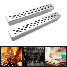 2Pcs BBQ Smoker Box Wood Chips for Outdoor Charcoal Gas Barbecue Grill Meat Infused Smoke Wine Flavor Grill Accessories