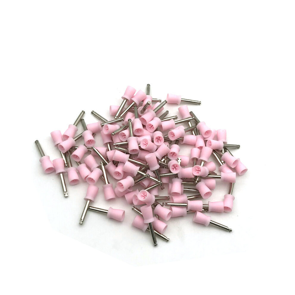 Wejoy Pink 100Pcs/Box Dental Rubber Cup Tooth Polish Polishing Brush Polisher Prophy Rubber Cup Dentist Tool