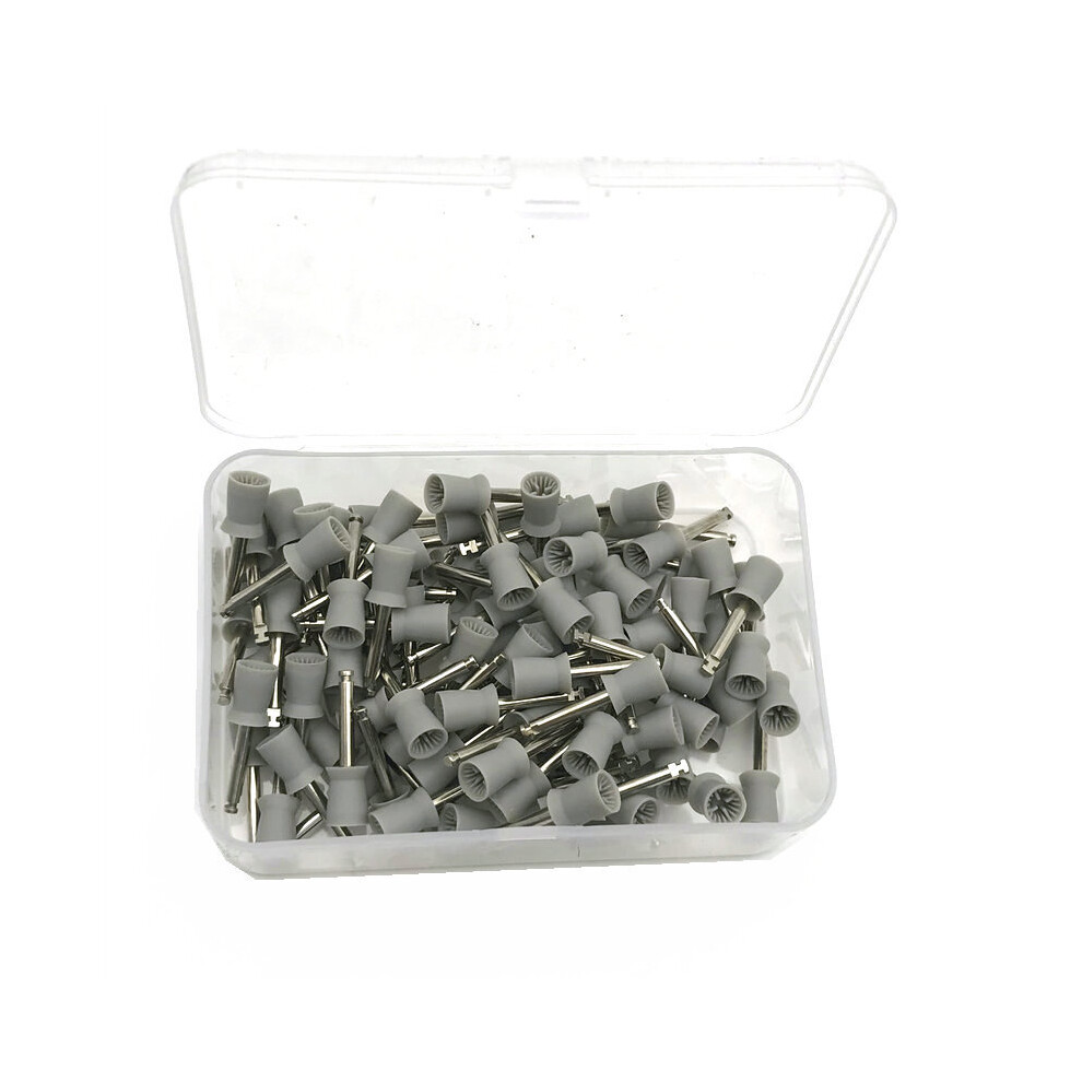 Wejoy Grey 100Pcs Dental Polishing Cup Tooth Whitening Polish Polishing Brush Polisher Prophy Rubber Cup Dentist Material