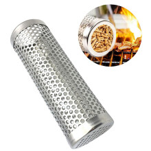 1Pcs Heat Resistant Barbecue Pellet Smoker Tube Round BBQ Grill Hot Smoking Mesh Tube Smoke Generator Stainless Pellet Smoker
