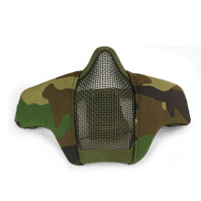 Camouflage Breathable Half Half Face Mask Steel Net Mesh Mask for Tactical