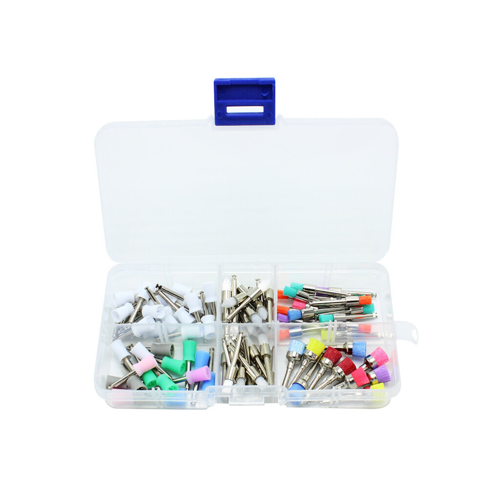 Wejoy 100Pcs/Set Dental Polishing Brush Polisher Prophy Rubber Cup Latch Colorful Nylon Bristles Dentist Tools Instrument Dental Lab