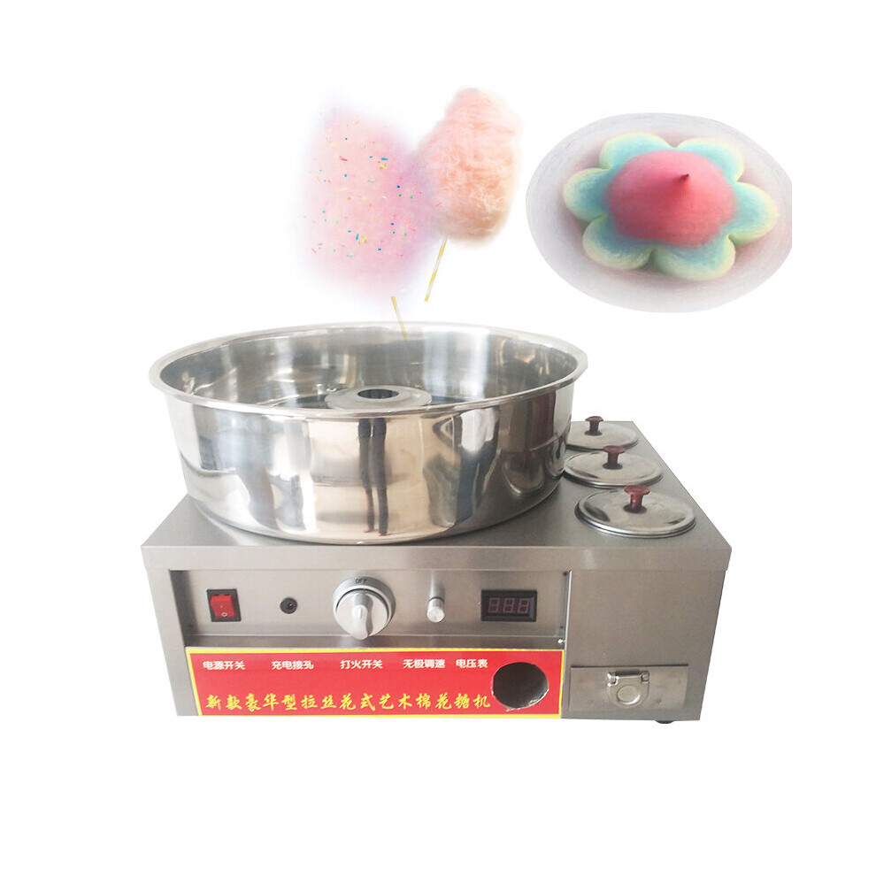 12V Sugar Cotton Candy Machine Gas Stainless Steel DIY Flower Cotton Candy Floss Maker Candyfloss Making Machine Commercial hot