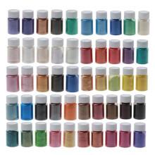 50Colors Pigments Brilliant Mica Powder Kit Epoxy Resin Colorant Makeup Bath Bomb Soap Candle Making Powder Pigment Kit Dropship