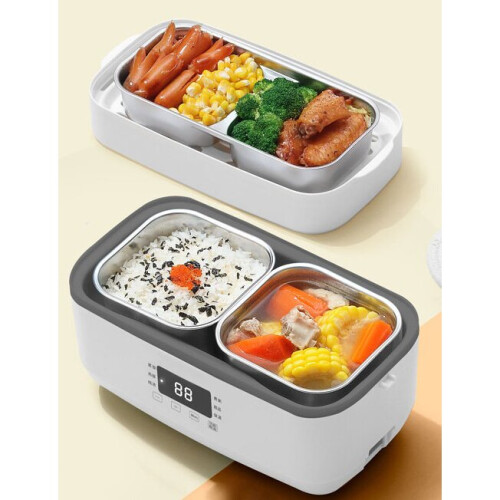 Double-layer Electric Lunch Box Small Rice Cooker Automatic Heating Timing Insulation Mini Office Worker Cooking Rice Box 2