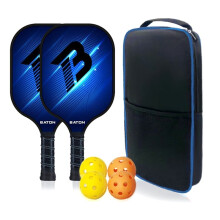 Pickleball Racket Set Carbon Fiber Composition PE Honeycomb Core (2 Pickleball Paddles+4 Balls+1 Cover Bag)