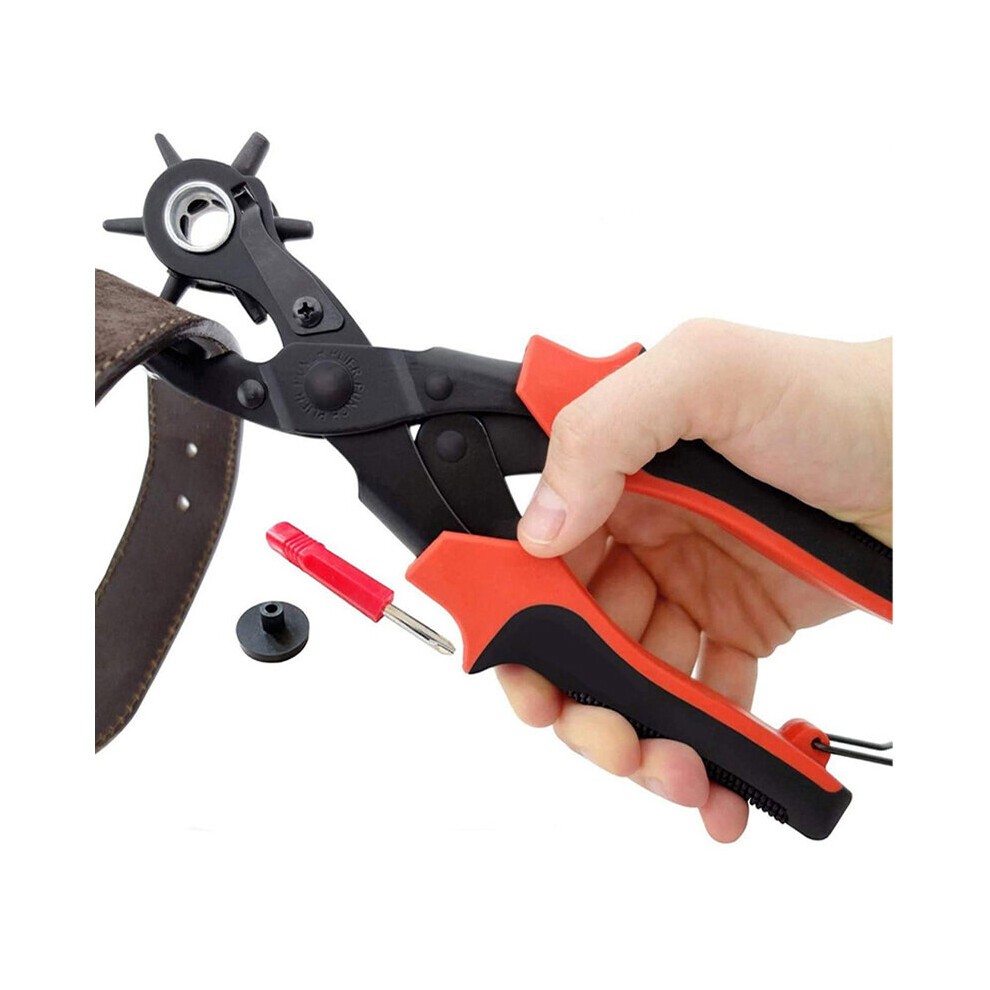 Leather Belt Hole Punch Plier Eyelet Revolve Round Flat Oval Hole Punching Tools Multi-Function Setter Watchband Leathercraft 5063131388237