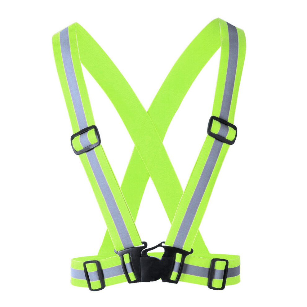 Outdoor Sport Reflective Safety Vest High Visibility Adjustable Elastic Belt Reflector Gear For Running Walking Cycling Us Stock 5063131424249